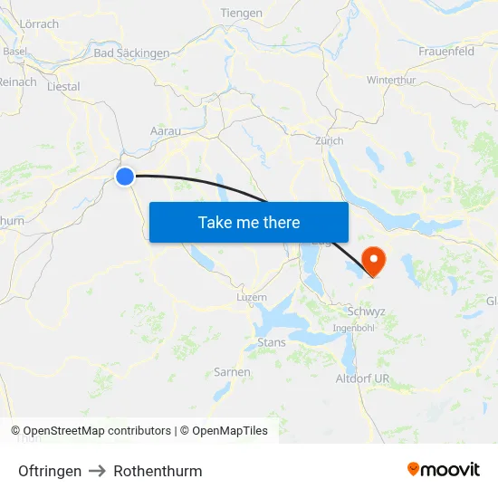Oftringen to Rothenthurm map