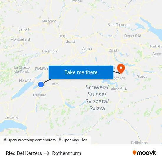 Ried Bei Kerzers to Rothenthurm map