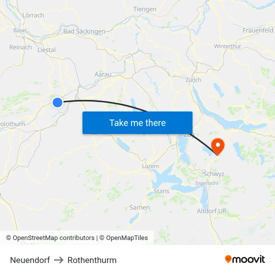 Neuendorf to Rothenthurm map