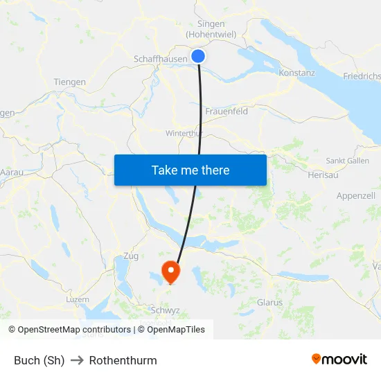 Buch (Sh) to Rothenthurm map