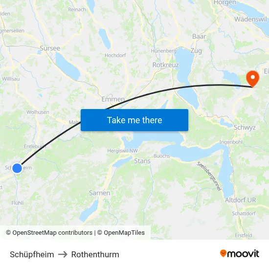Schüpfheim to Rothenthurm map