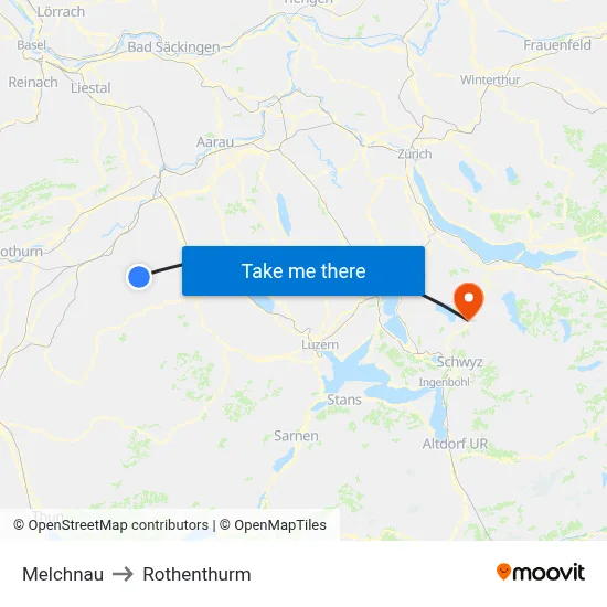 Melchnau to Rothenthurm map