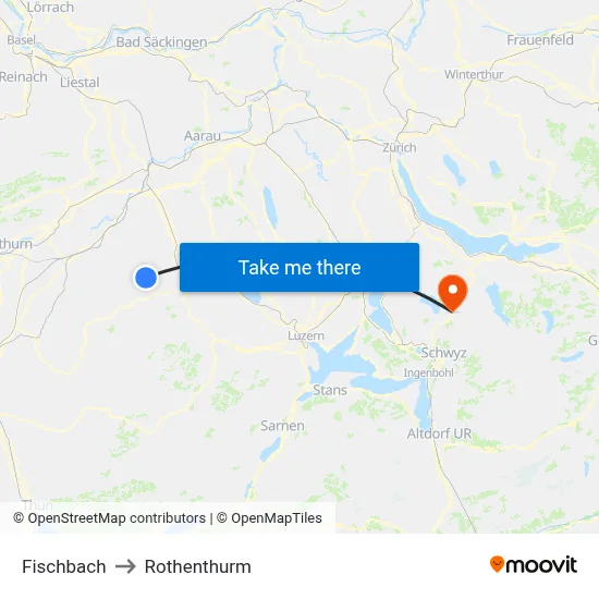 Fischbach to Rothenthurm map