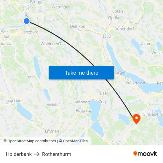 Holderbank to Rothenthurm map