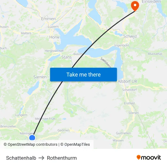 Schattenhalb to Rothenthurm map