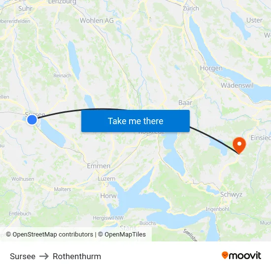 Sursee to Rothenthurm map