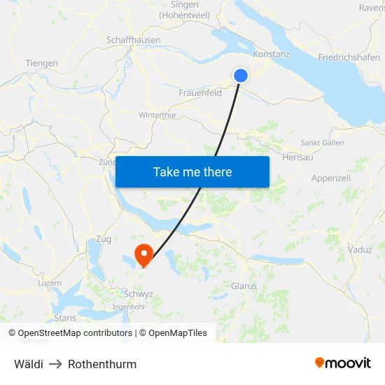 Wäldi to Rothenthurm map