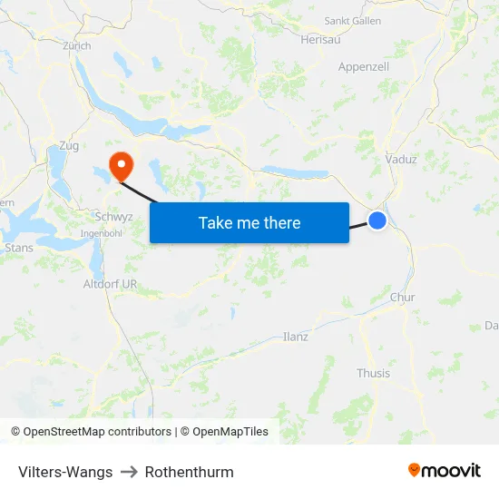 Vilters-Wangs to Rothenthurm map