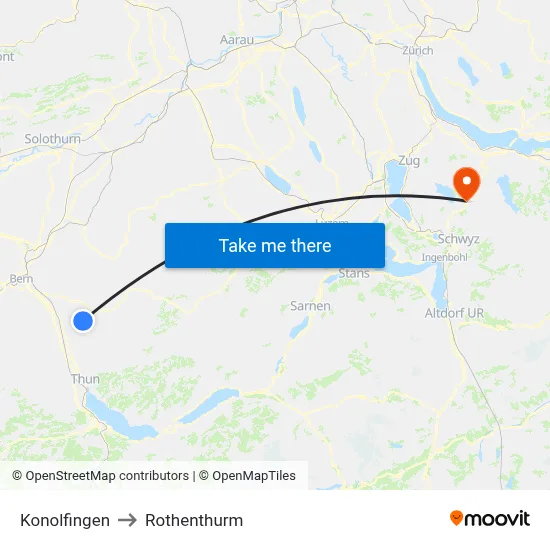 Konolfingen to Rothenthurm map
