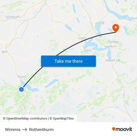 Wimmis to Rothenthurm map