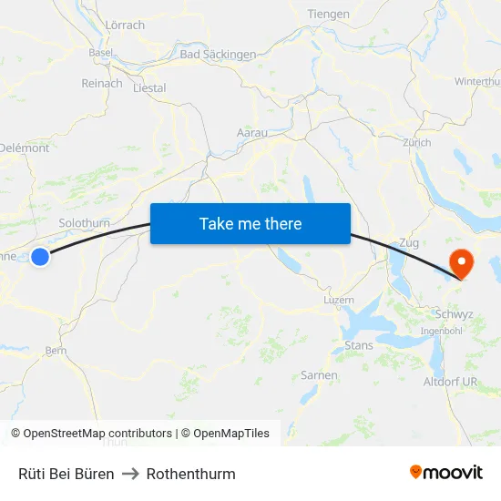 Rüti Bei Büren to Rothenthurm map