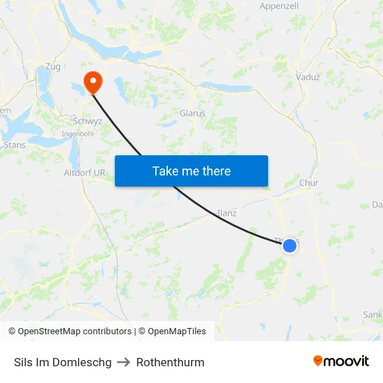 Sils Im Domleschg to Rothenthurm map