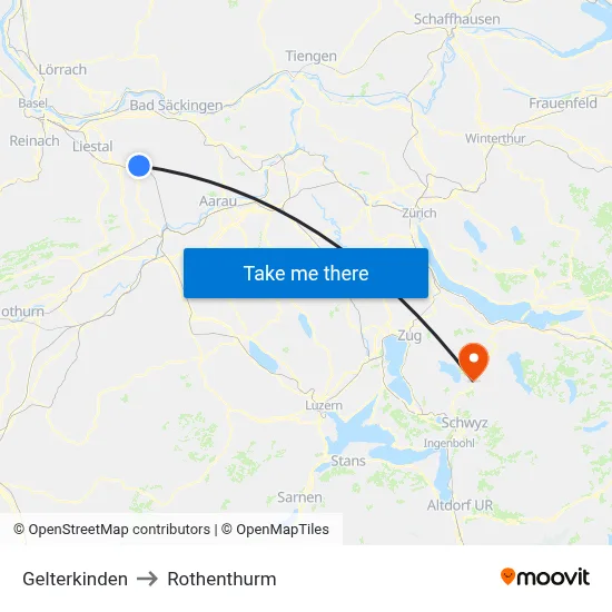 Gelterkinden to Rothenthurm map