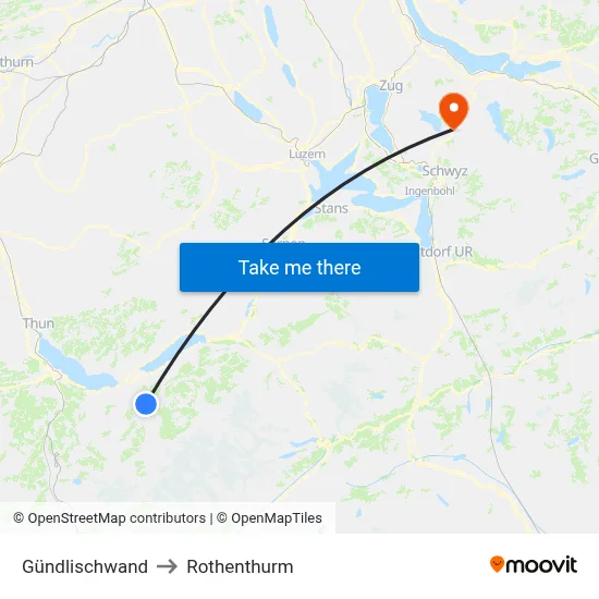 Gündlischwand to Rothenthurm map