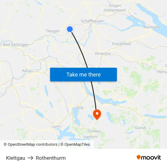 Klettgau to Rothenthurm map