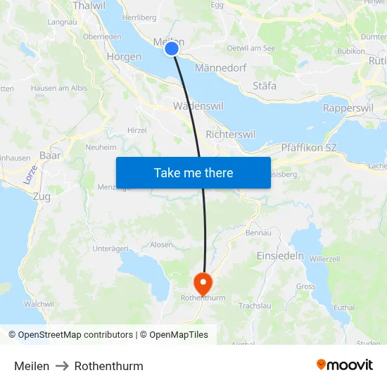 Meilen to Rothenthurm map
