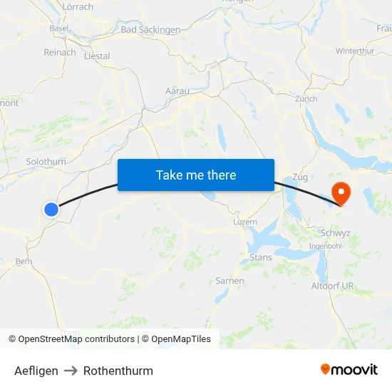 Aefligen to Rothenthurm map
