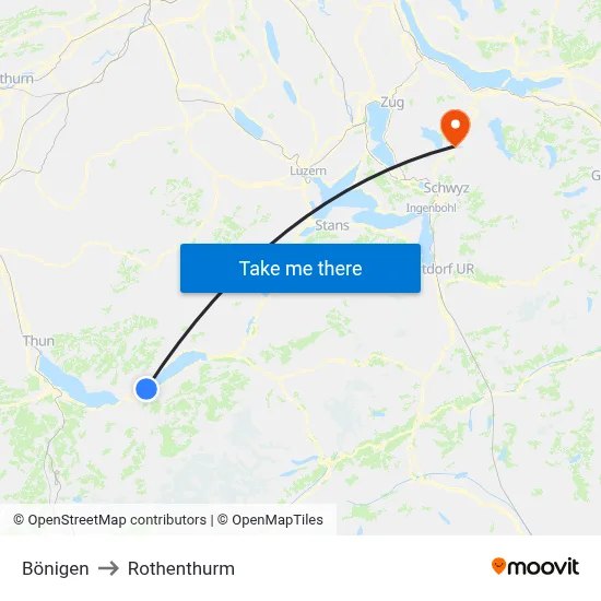 Bönigen to Rothenthurm map