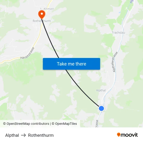 Alpthal to Rothenthurm map