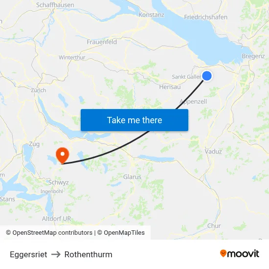 Eggersriet to Rothenthurm map