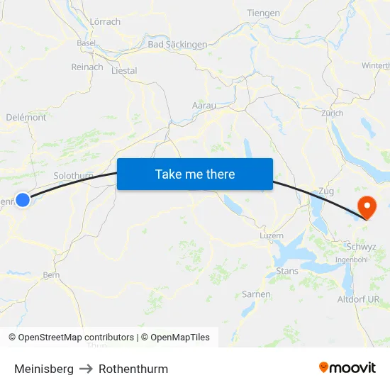 Meinisberg to Rothenthurm map