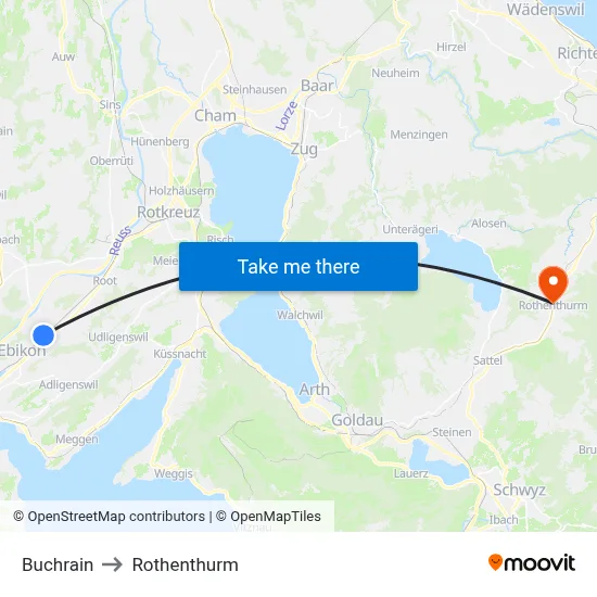 Buchrain to Rothenthurm map