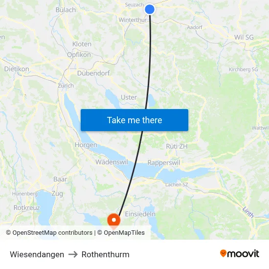 Wiesendangen to Rothenthurm map