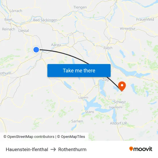 Hauenstein-Ifenthal to Rothenthurm map
