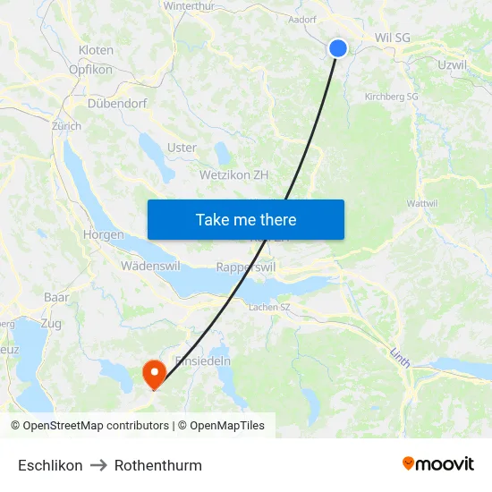 Eschlikon to Rothenthurm map