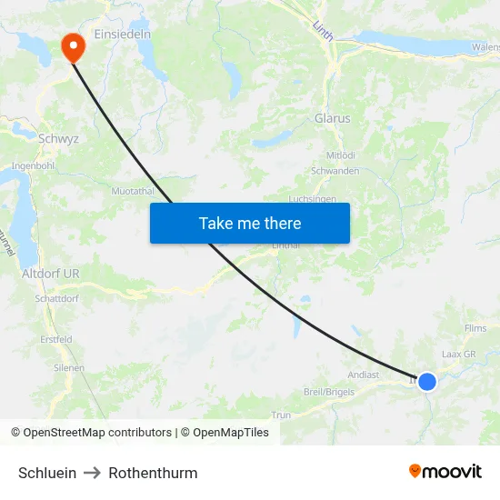 Schluein to Rothenthurm map