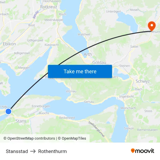 Stansstad to Rothenthurm map