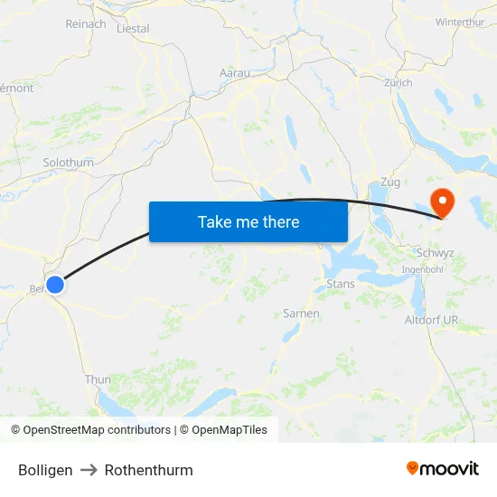 Bolligen to Rothenthurm map