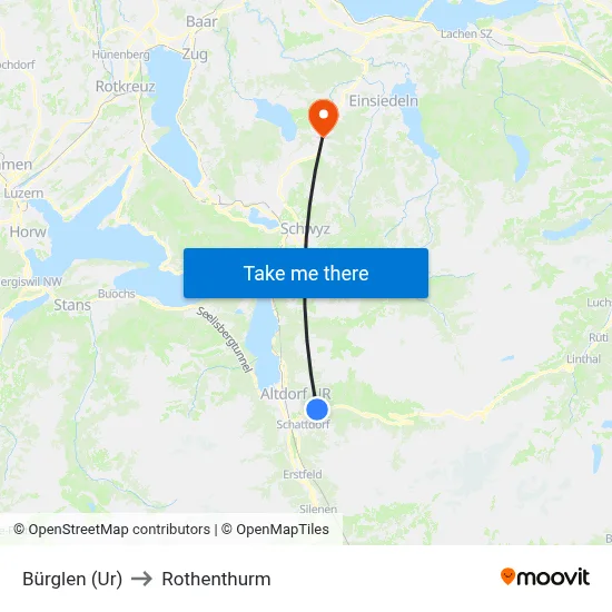 Bürglen (Ur) to Rothenthurm map