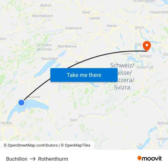 Buchillon to Rothenthurm map
