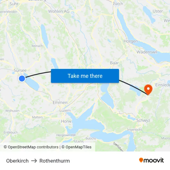 Oberkirch to Rothenthurm map