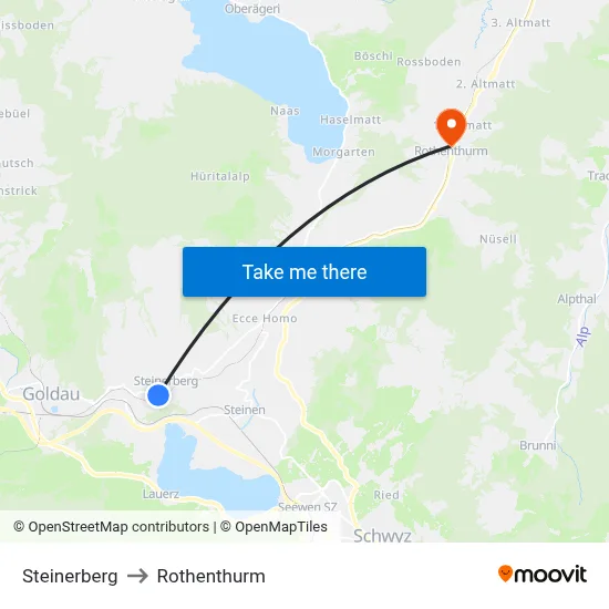 Steinerberg to Rothenthurm map