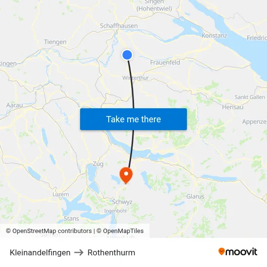 Kleinandelfingen to Rothenthurm map