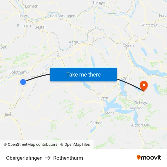 Obergerlafingen to Rothenthurm map