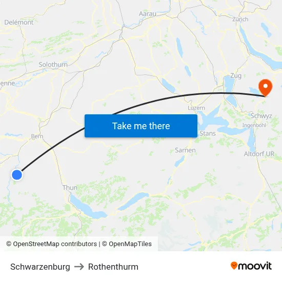 Schwarzenburg to Rothenthurm map