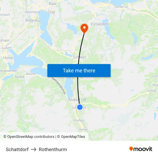 Schattdorf to Rothenthurm map