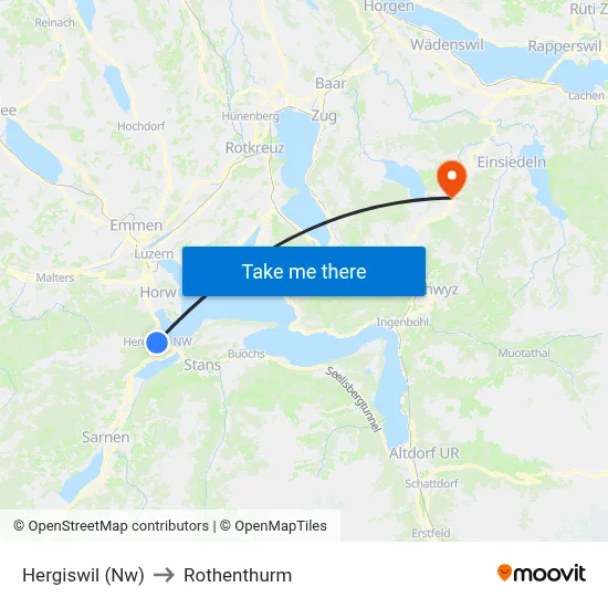 Hergiswil (Nw) to Rothenthurm map
