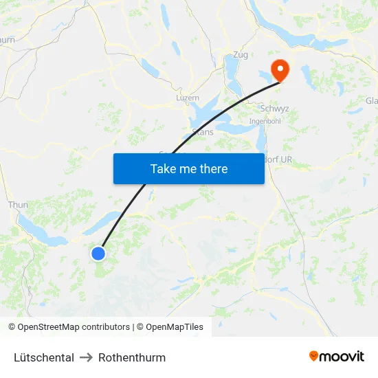 Lütschental to Rothenthurm map