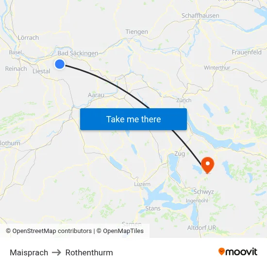Maisprach to Rothenthurm map