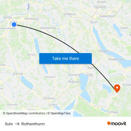 Suhr to Rothenthurm map