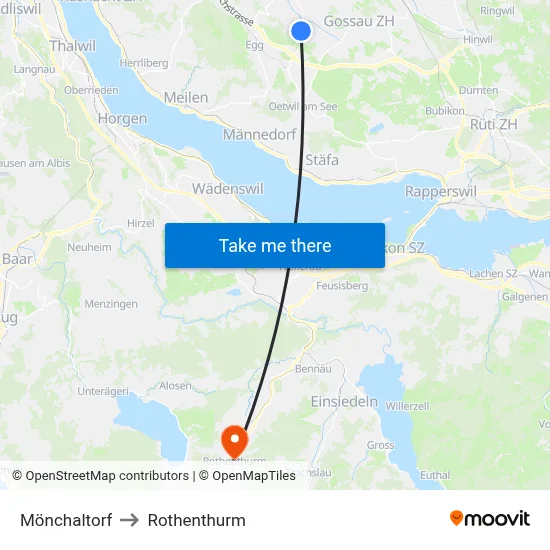 Mönchaltorf to Rothenthurm map