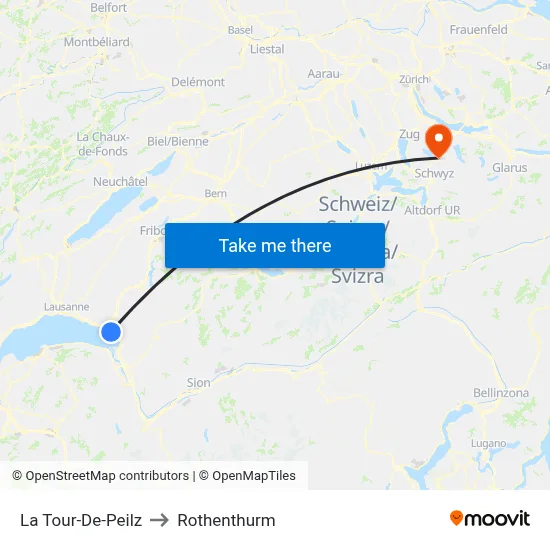 La Tour-De-Peilz to Rothenthurm map