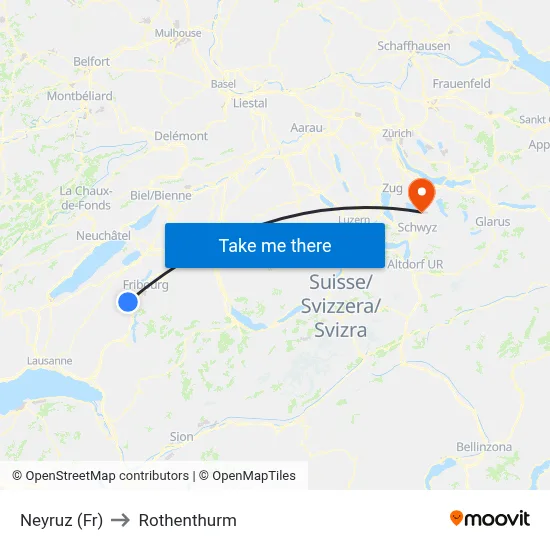 Neyruz (Fr) to Rothenthurm map