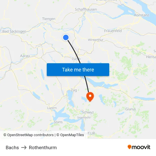 Bachs to Rothenthurm map
