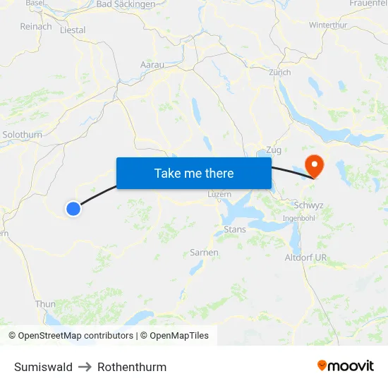 Sumiswald to Rothenthurm map