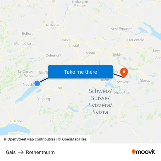 Gals to Rothenthurm map